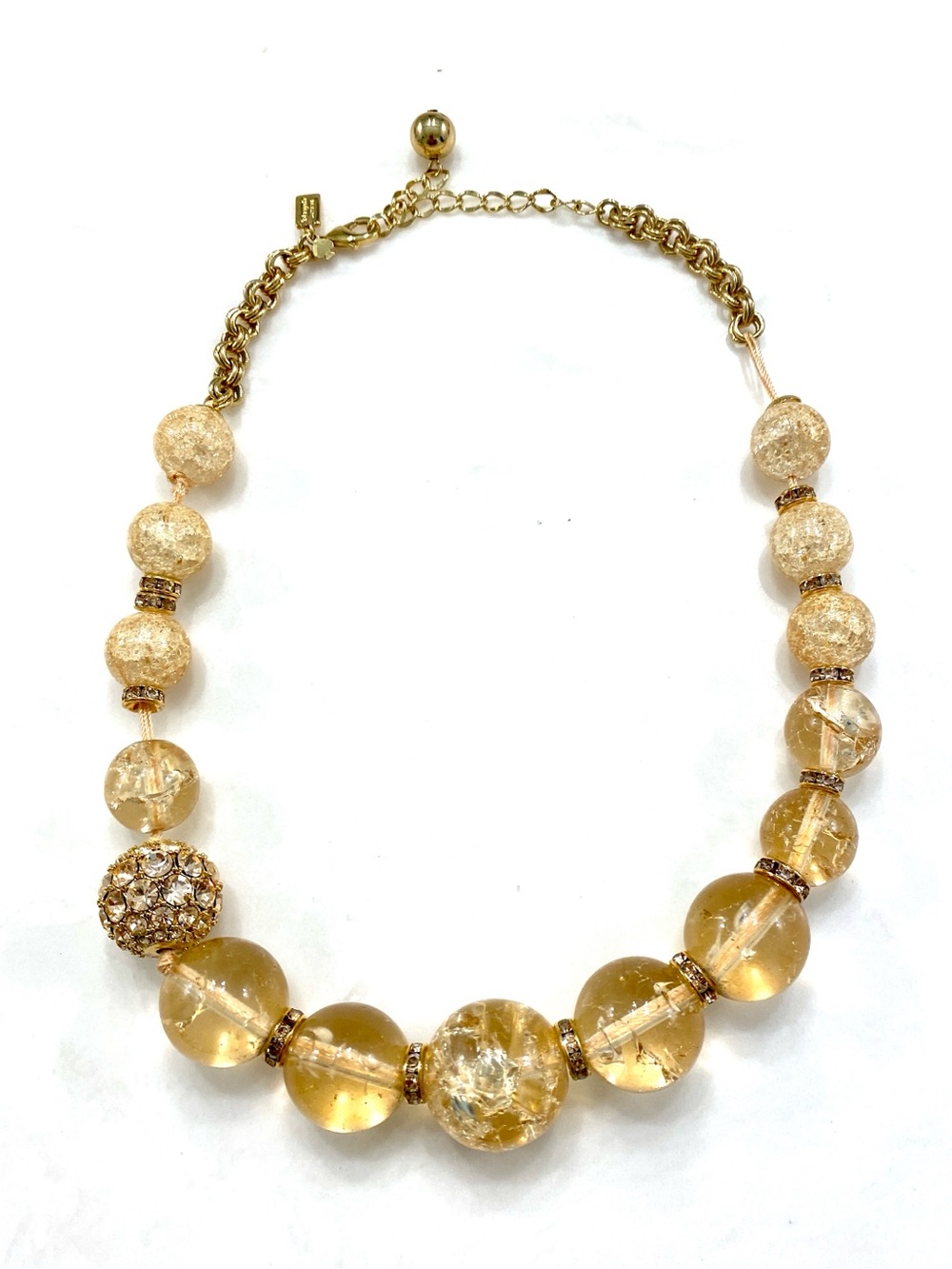 kate spade Gold Crackle Bead Statement Necklace